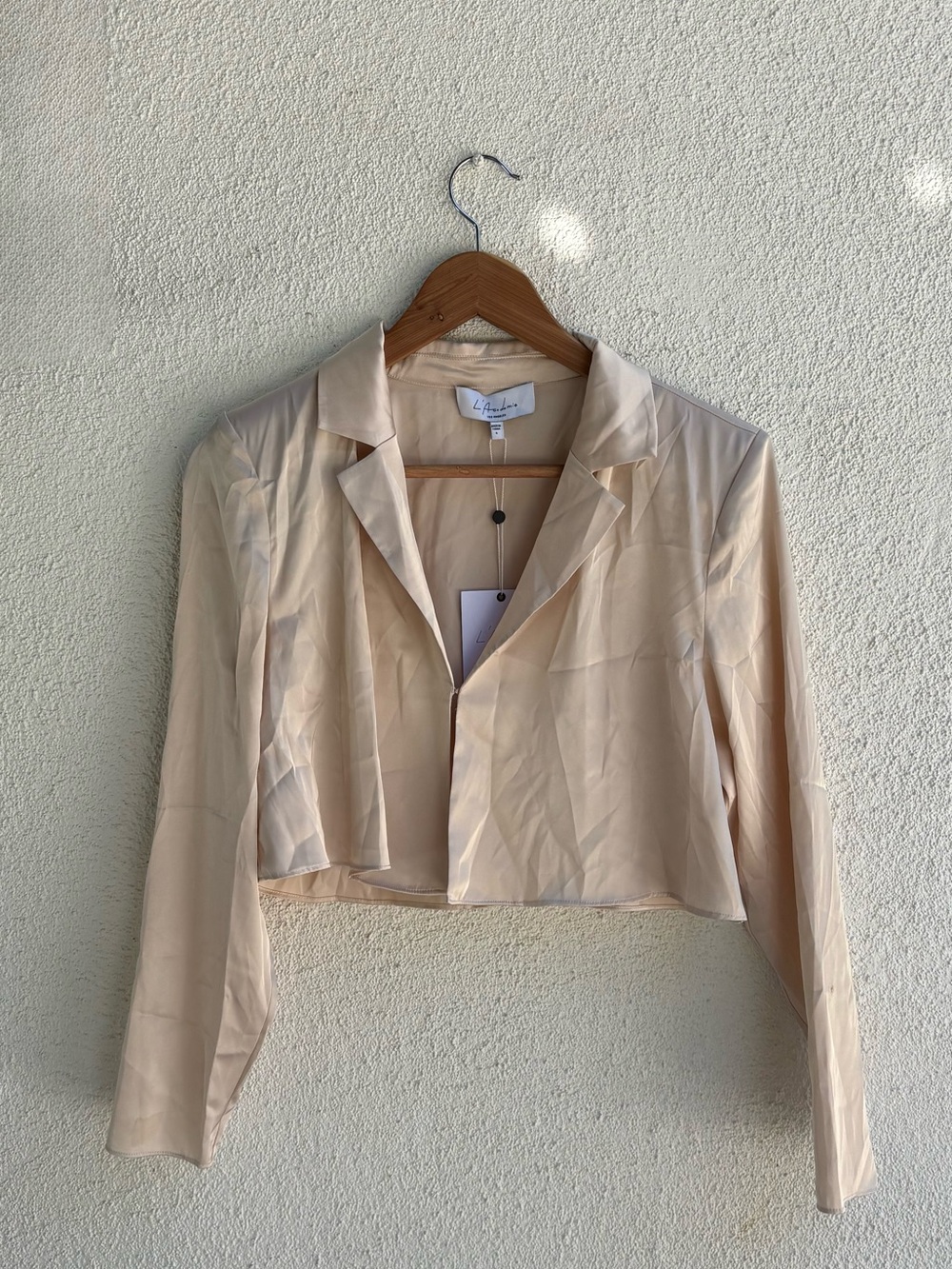 L'Academie Cropped Cream Blazer Shirt Jacket